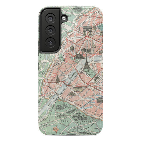 Vintage Paris Map Phone Case